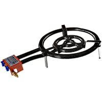 Garcima 76040 Hornillo paellero gas plano l-40 2 fuegos- Negro- 41x 65 x 12 cm